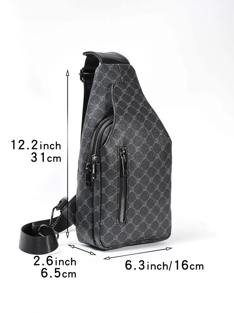 Vintage torba za prsa od umjetne kože za muškarce, muška putna torbica preko ramena s više džepova, ruksak s patentnim zatvaračem