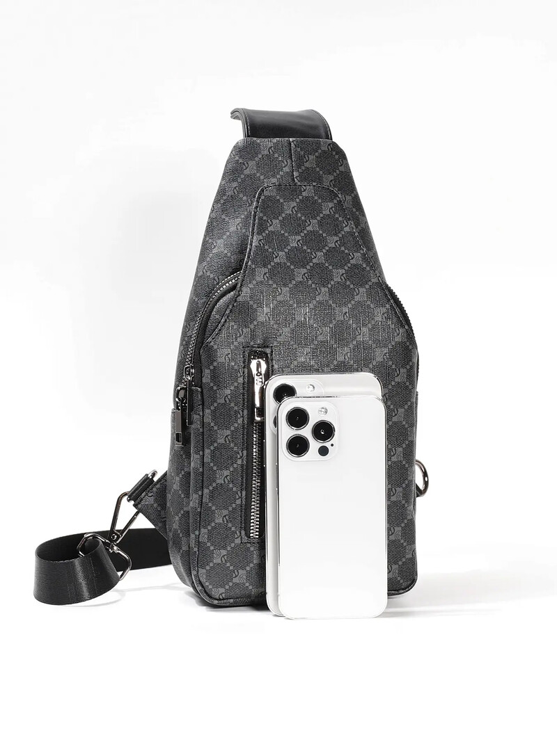 Vintage torba za prsa od umjetne kože za muškarce, muška putna torbica preko ramena s više džepova, ruksak s patentnim zatvaračem