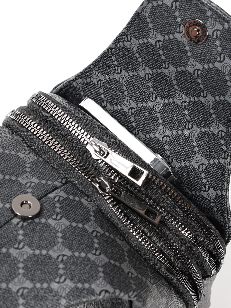 Vintage torba za prsa od umjetne kože za muškarce, muška putna torbica preko ramena s više džepova, ruksak s patentnim zatvaračem