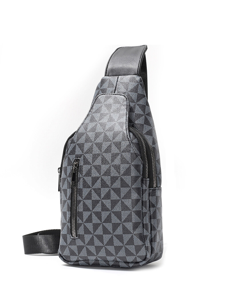 Vintage torba za prsa od umjetne kože za muškarce, muška putna torbica preko ramena s više džepova, ruksak s patentnim zatvaračem