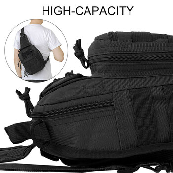 Мъжка чанта за гърдите Тактическа раница през рамо Crossbody Fanny Pack Outdoor Waterproof Military Sport Bag`Phone Pocket Pack