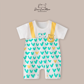 2023 Baby Toddler Romper Summer Νέο Κορεάτικο στυλ Βρεφικό Boy Slim κοντομάνικο Βρεφικό κοριτσάκι One Piece Romper