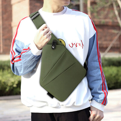 Férfi divatos mellkastáska, utazási kereszttáska, nagy kapacitású, egyszerű, lopásgátló táska, ergonómikus mini válltáska