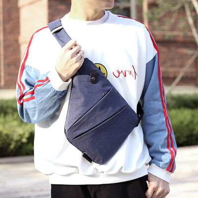 Férfi divatos mellkastáska, utazási kereszttáska, nagy kapacitású, egyszerű, lopásgátló táska, ergonómikus mini válltáska