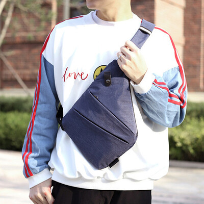 Férfi divatos mellkastáska, utazási kereszttáska, nagy kapacitású, egyszerű, lopásgátló táska, ergonómikus mini válltáska