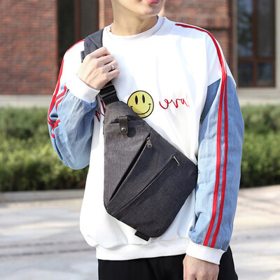 Férfi divatos mellkastáska, utazási kereszttáska, nagy kapacitású, egyszerű, lopásgátló táska, ergonómikus mini válltáska