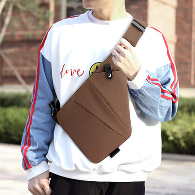 Férfi divatos mellkastáska, utazási kereszttáska, nagy kapacitású, egyszerű, lopásgátló táska, ergonómikus mini válltáska