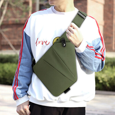 Férfi divatos mellkastáska, utazási kereszttáska, nagy kapacitású, egyszerű, lopásgátló táska, ergonómikus mini válltáska