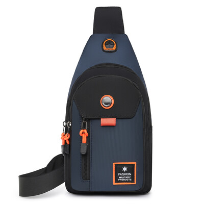 Geantă pentru piept pentru bărbați, cu buzunare multiple, rezistentă la apă
