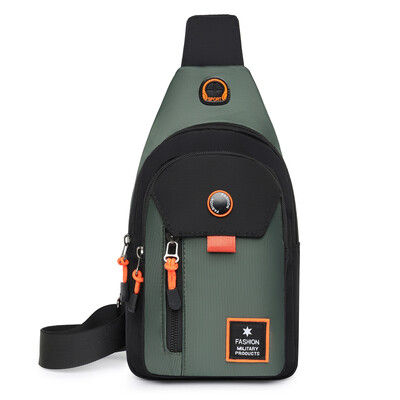 Geantă pentru piept pentru bărbați, cu buzunare multiple, rezistentă la apă