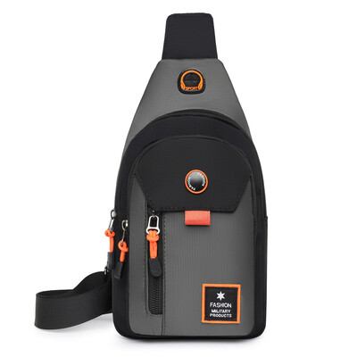 Geantă pentru piept pentru bărbați, cu buzunare multiple, rezistentă la apă