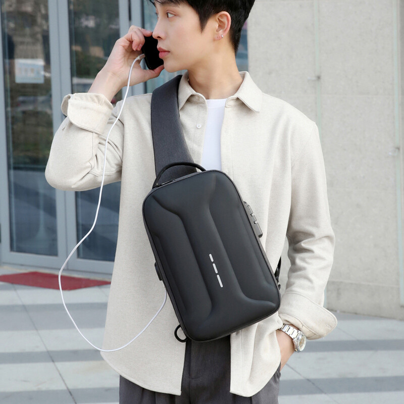 Poslovna torba preko ramena za muškarce Oxford protuprovalna brava za prsa Paketi za putnu pohranu Torba za rame s USB priključkom za punjenje