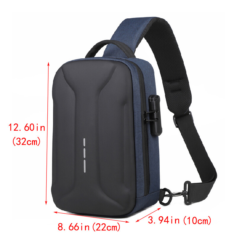 Poslovna torba preko ramena za muškarce Oxford protuprovalna brava za prsa Paketi za putnu pohranu Torba za rame s USB priključkom za punjenje