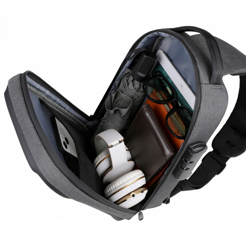 Poslovna torba preko ramena za muškarce Oxford protuprovalna brava za prsa Paketi za putnu pohranu Torba za rame s USB priključkom za punjenje