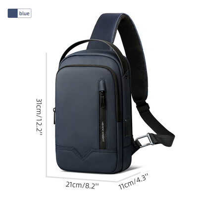 Heroic Knight biznesa lielas ietilpības Crossbody soma vīriešiem ūdensnecaurlaidīga ceļojumu plecu soma 11 collu iPad USB uzlādes vīriešu krūšu komplekts