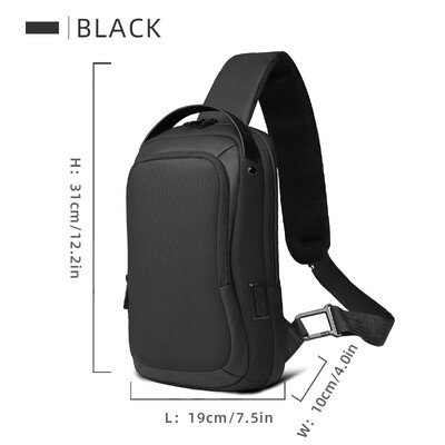 HK lielas ietilpības Crossbody plecu soma vīriešiem biznesa krūšu somas iederas 11 collu spilventiņu ceļojumu somā ar USB uzlādes pieslēgvietu