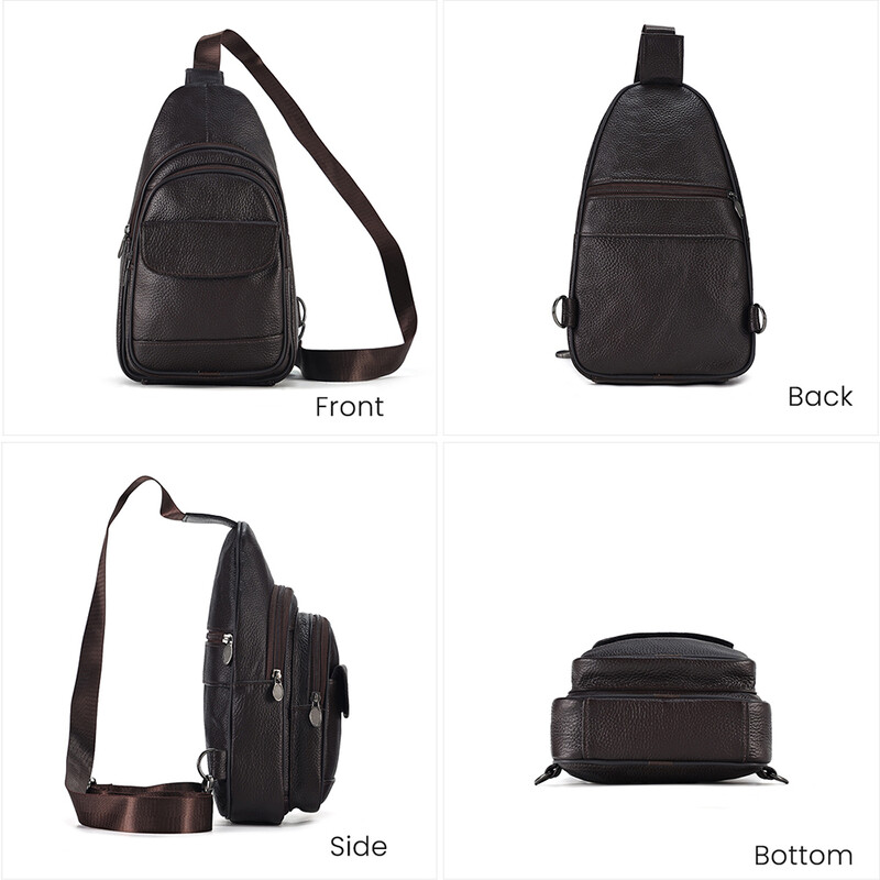 JOYIR valódi bőr válltáska férfiaknak alkalmi túra mellkastáska csomag hevedertáska 7,9 hüvelykes iPadhez