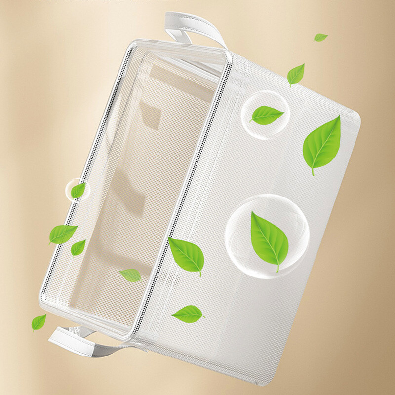 PVC átlátszó tároló kosár ruhákhoz fehérnemű tároló doboz rozsdamentes acél keretes gardrób rendszerező vízálló szövetdoboz