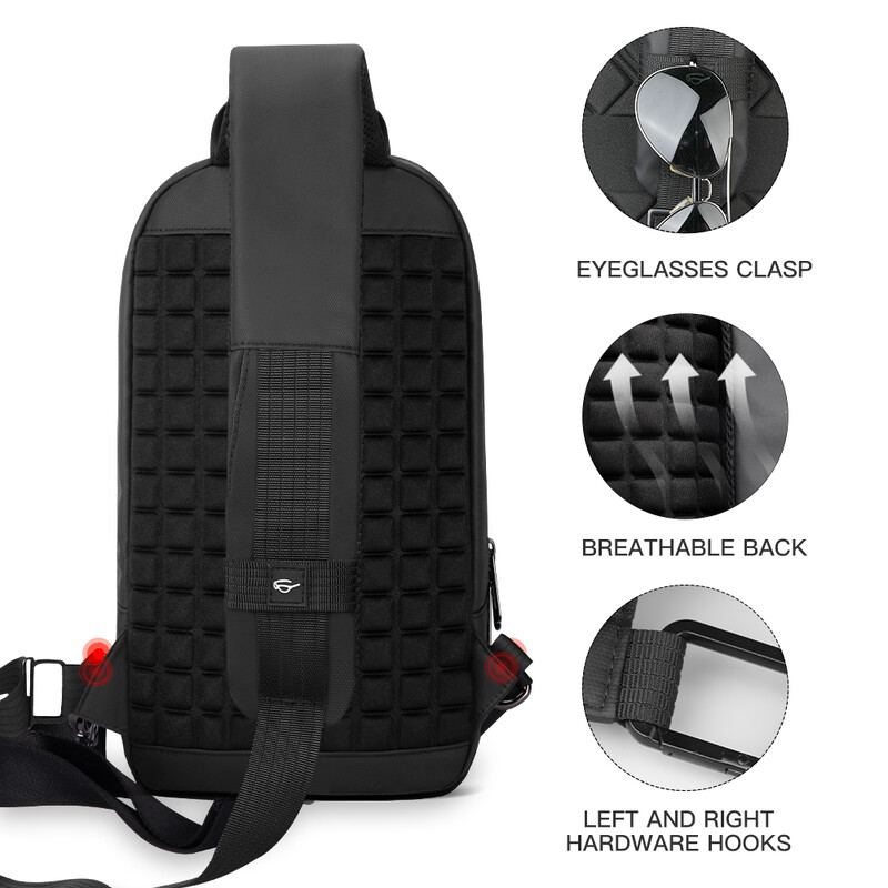 HK ūdensnecaurlaidīgas krūšu somas lielas ietilpības Crossbody somas vīriešiem un sievietēm Oksfordas modernas daudzfunkcionālas vīriešu plecu somas ar USB