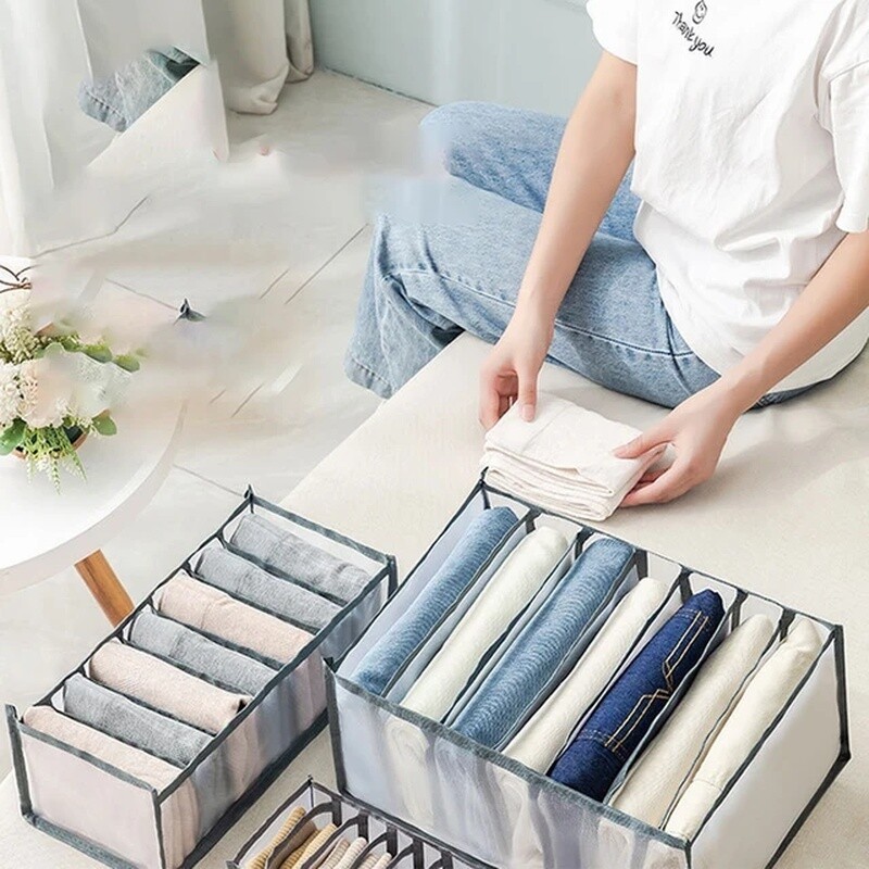 Organizator de haine Dulap pliabil Organizator de sertare pentru haine Cutie organizatoare de îmbrăcăminte din plasă respirabilă pentru șosete Lenjerie intima