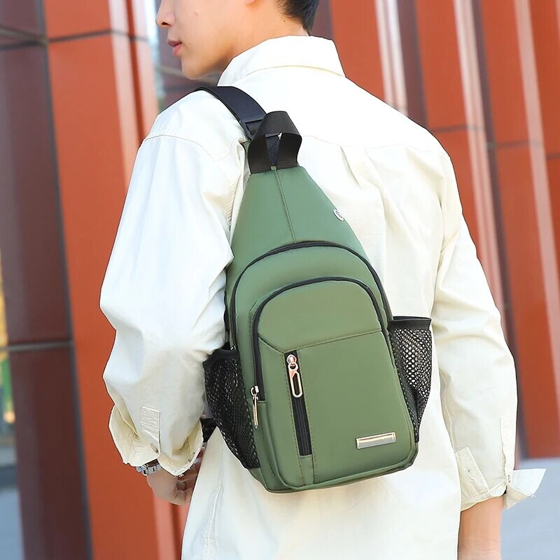 Geantă pentru piept pentru bărbați, la modă nouă, o geantă pentru un singur umăr, în aer liber, impermeabilă, pentru telefonul mobil