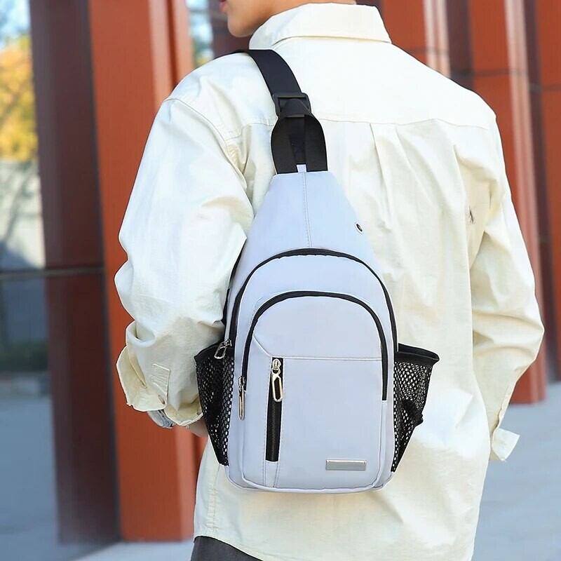 Geantă pentru piept pentru bărbați, la modă nouă, o geantă pentru un singur umăr, în aer liber, impermeabilă, pentru telefonul mobil