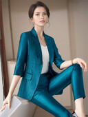 Nadrággarnitúrák női Elegáns és elegáns félujjú blézer 2 részes készletek ruhák nadrágok öltönyök kék khaki tavaszi nyár új 2024