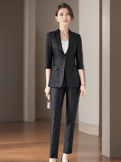 Nadrággarnitúrák női Elegáns és elegáns félujjú blézer 2 részes készletek ruhák nadrágok öltönyök kék khaki tavaszi nyár új 2024