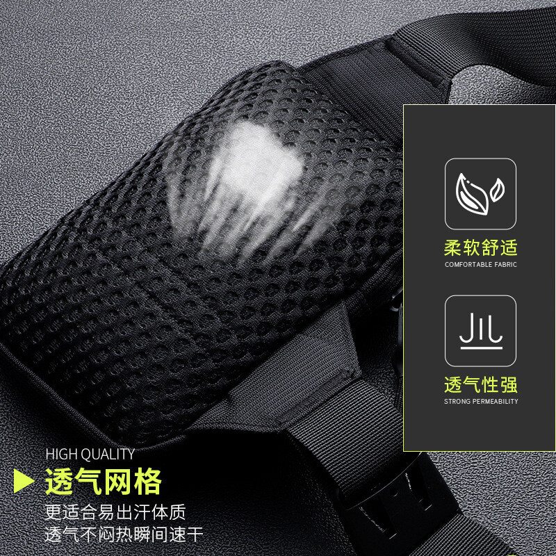 Ležerna muška torba za prsa na rame Najlonska vodootporna torba za remenje za sport na otvorenom, trčanje, biciklizam Torba za pojas velikog kapaciteta Torba za putni telefon