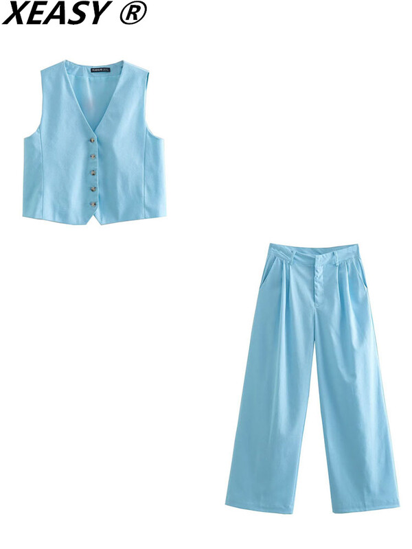XEASY Vest Blazer Set Femei 2 Piese Femeie Costum Blazer și Pantaloni Femei Costume Office Set Pantaloni Femei