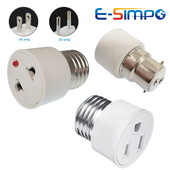 2 τμχ E26 E27 Screw B22 Bayonet Βαθμολογία 220V6A Λαμπτήρας βάσης Φωτεινής υποδοχής σε πρίζες εναλλασσόμενου ρεύματος AC ΗΠΑ Μετατροπέας βύσματος προσαρμογέα