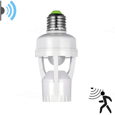 Nutikas 110V-240V 60W PIR induktsioon-infrapuna liikumisandur E27 LED lambi aluse hoidik koos valgusega Juhtlüliti pirnipesa adapter
