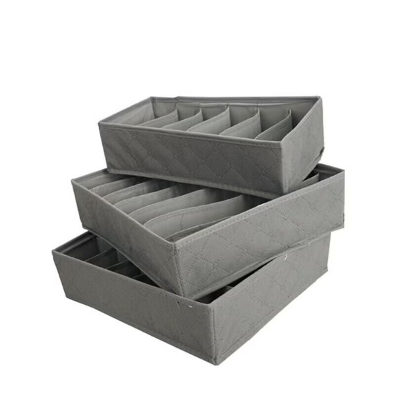 3-dijelna sklopiva kutija za pohranu netkanog donjeg rublja Kutija za pohranu donjeg rublja za bambusov ugljeni grudnjak Kutija za pohranu donjeg rublja