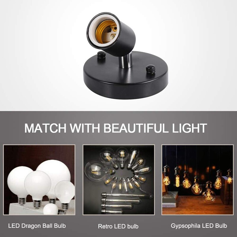 6 spalvų lempos pagrindas E26 E27 šviesos lizdas 180 laipsnių senovinis metalinis lempos lizdo laikiklis Edisono sraigtinis lemputės lempos pagrindas paprastas