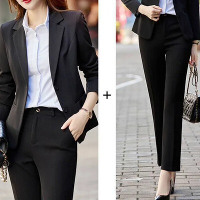 Profesionalni ženski kompleti od 2 hlače Odijelo za hlače Vrećasta poslovna odjeća za posao Dvodijelni set hlača za žene Blazer i odjeća U624