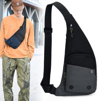 Geantă de umăr pentru bărbați, la modă, ocazională, pentru călătorii, sport, în aer liber, pachet Messenger Crossbody, pentru piept, pentru bărbați și femei