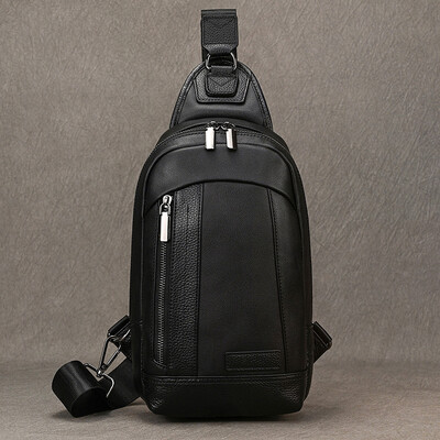 Luufan mekana prava koža, muška torba za prsa, muška mini torba preko ramena, protuprovalna torba za prsa, muška ljetna torba za nošenje na otvorenom