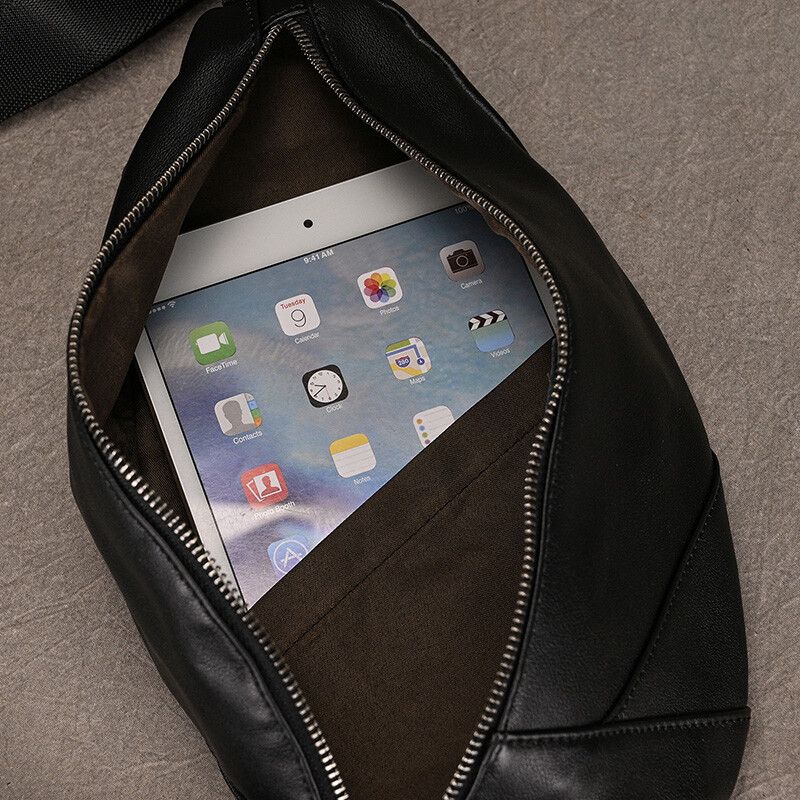 Luufan mekana prava koža, muška torba za prsa, muška mini torba preko ramena, protuprovalna torba za prsa, muška ljetna torba za nošenje na otvorenom