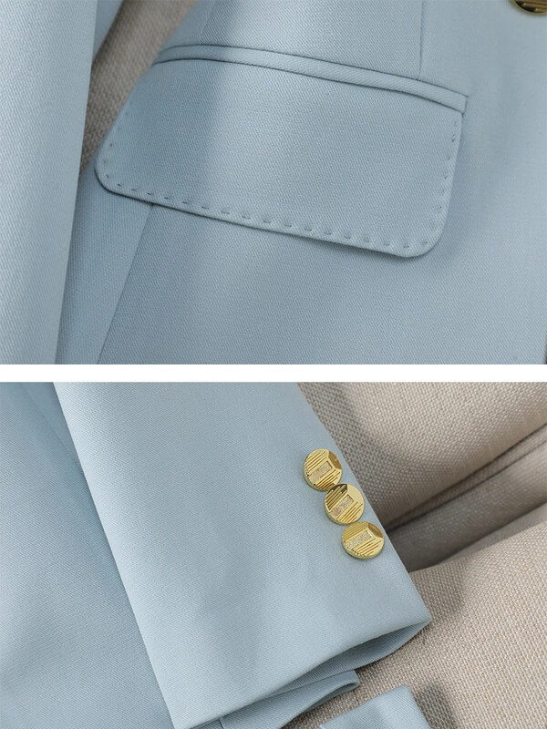 Augstas kvalitātes zils sarkans melns balts sieviešu bikškostīms sieviešu darba apģērbs, cieta jaka un bikšu žakete 2 daļ.