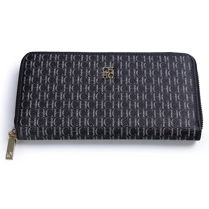 CH sieviešu monētu somiņa vienkrāsains dizains ar vairāku burtu reljefu standarta luksusa sieviešu naudas saspraudes modes klasisks sieviešu maks