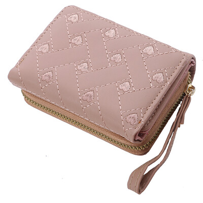 Ženski novčanik od PU kože, modni izvezeni ljubavni trostruki presavijeni mali novčanik, držač kartice, torbice s utorom za više kartica Novo