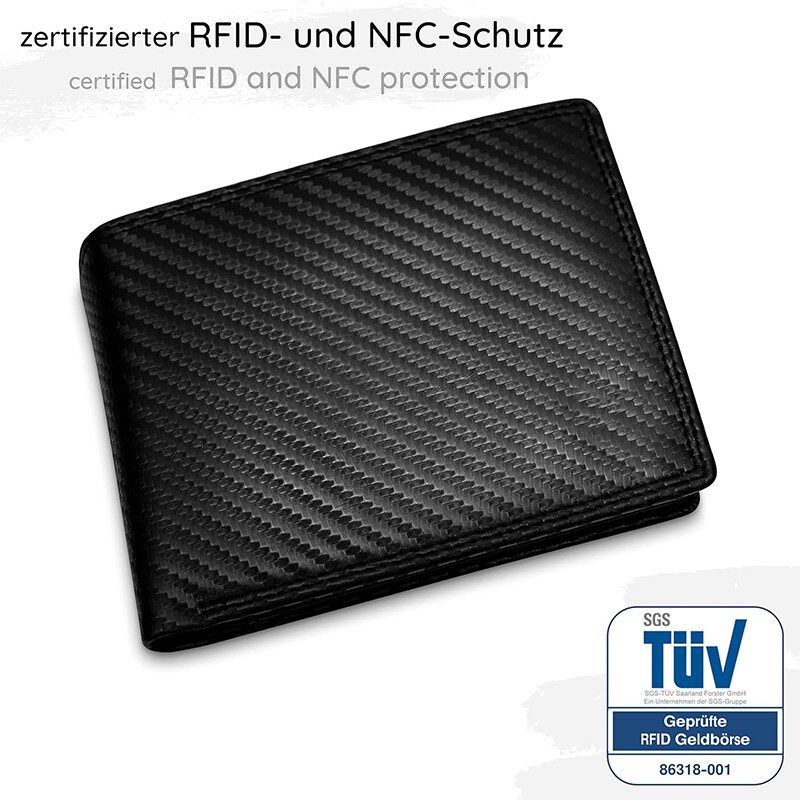 Liels klasisks augstas kvalitātes dabīgās ādas maks ar monētu nodalījumu RFID NFC aizsardzība, plašs maks vīriešiem un sievietēm