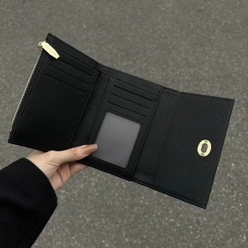 BOMO Turn Retro maki sievietēm, melni liči raksti, īsi salokāmi maki korejiešu stila luksusa dizaineru somas Trend 2024