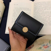 Portofel BOMO Fluture pentru femei, dulce vintage, pliabil, poșetă cu monede în stil coreean, scurtă, neagră, drăguță, Trend 2024