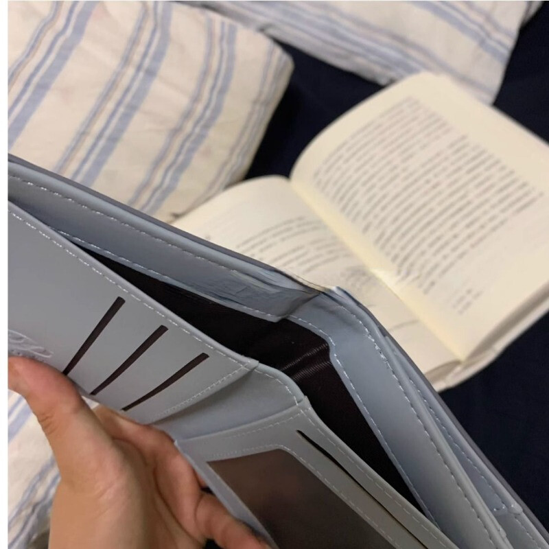 Portofel BOMO Fluture pentru femei, dulce vintage, pliabil, poșetă cu monede în stil coreean, scurtă, neagră, drăguță, Trend 2024