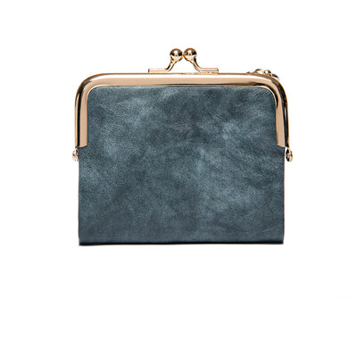 Modni ženski četvrtasti kratki crveni novčanik PU kožni držač za kartice Metalna zlatna torbica za novčiće Višebojna vintage ženska spojka