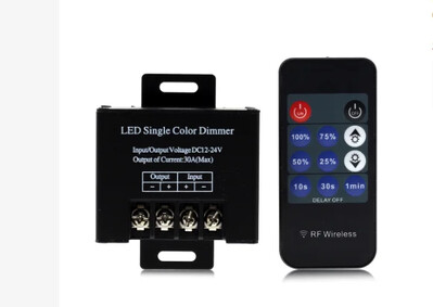 Naujas LED vienos spalvos pritemdytojas belaidis LED valdiklis 11 klavišų RF nuotolinio valdymo pulto ryškumo reguliavimo jungiklis, skirtas LED juostai DC12V-24V