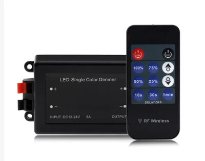 Naujas LED vienos spalvos pritemdytojas belaidis LED valdiklis 11 klavišų RF nuotolinio valdymo pulto ryškumo reguliavimo jungiklis, skirtas LED juostai DC12V-24V