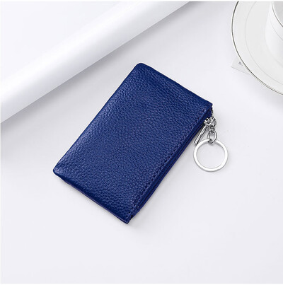 Novčanik za ključeve od prave kože Popularna torbica za sitne kovanice u boji slatkiša Paket ružičasto crvene kartice za autobus Džep s patentnim zatvaračem Logotip s prilagođenim imenom