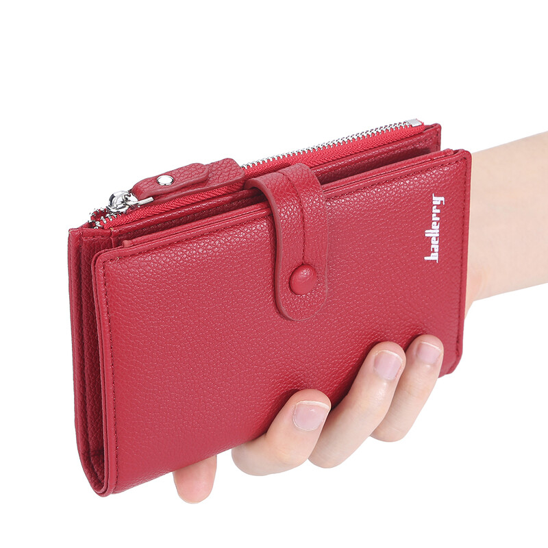 Augstākās kvalitātes balti somiņas maki sievietēm PU ādas maks 16 slotu karšu turētāji Sarkani naudas somas Baellerry jauns rāvējslēdzēja monētu maciņš